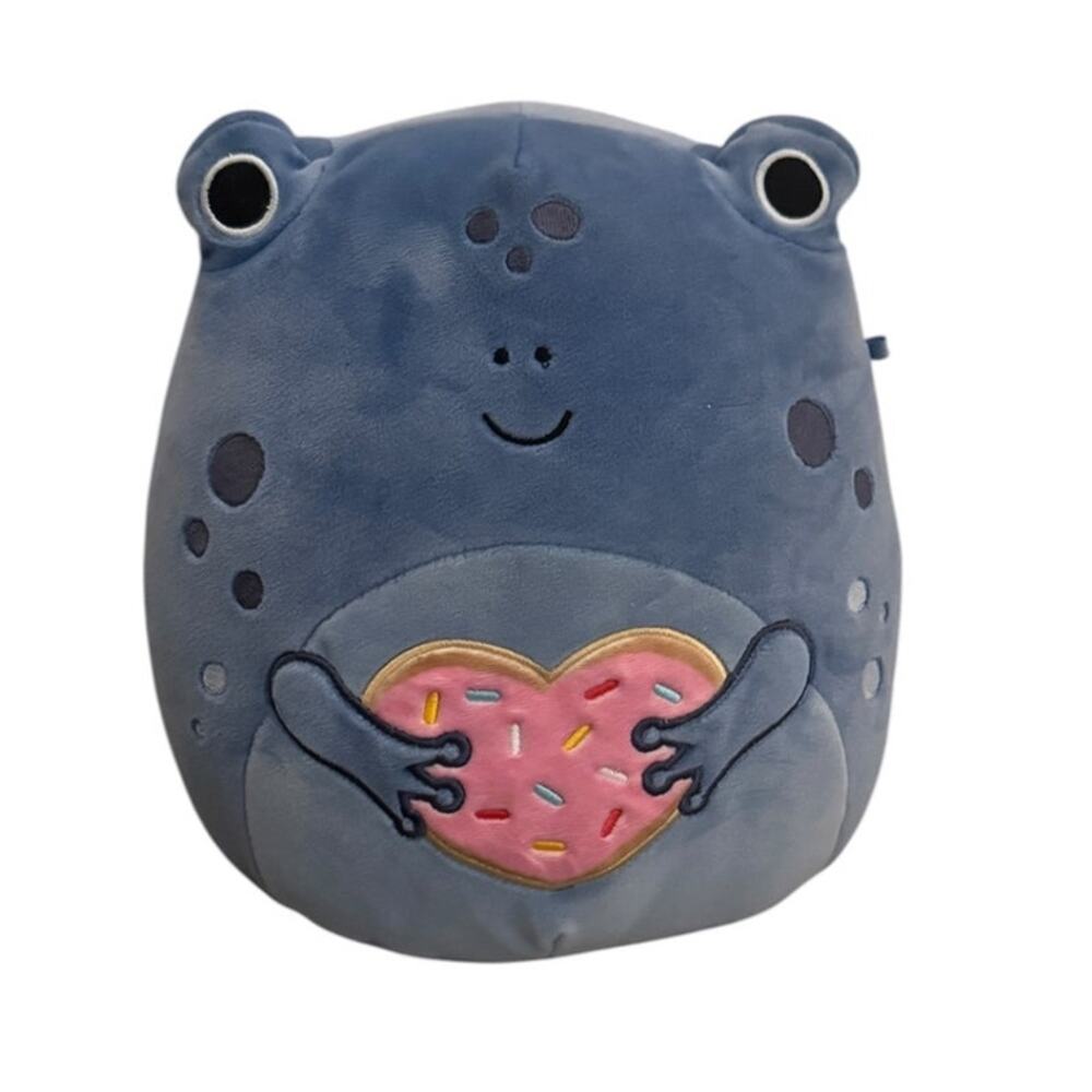 Squishmallows Agnolo Blue Frog Heart Cookie Plush 8.5in Valentine Kawaii